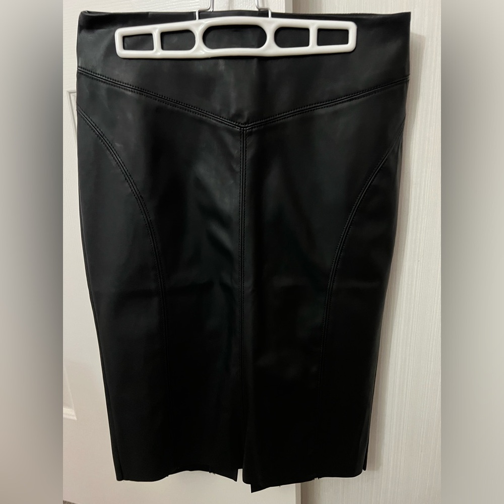 NWOT, never worn fake leather express pencil skirt.